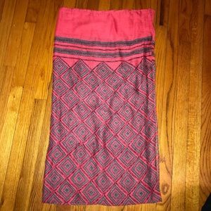 Infinity scarf, coral and grey